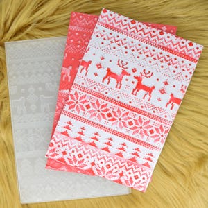 Pasta de relevo 3D com várias profundidades, tema nórdico de Natal, rena, escandinavo, estêncil, criação de cartões, scrapbooking, artesanato em papel, H0