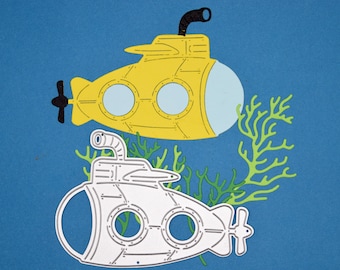 Submarine Metal Cutting Die, Subaquatic, Sea, Ocean, Stencil, Card Making, Scrapbooking, Paper Crafts F9
