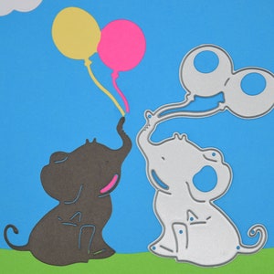 Babyolifant & ballonnen metalen snijmatrijs, stencil, kaarten maken, papierambachten, scrapbooking, fotoalbums, A1