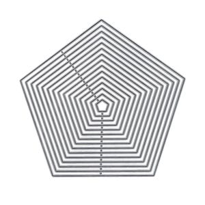 Pentagon Nesting Metal Cutting Dies | Set of 15 Plain Edge Shapes