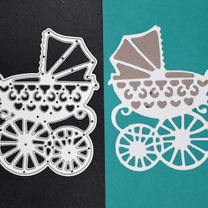 Fustella decorativa in metallo per carrozzina retrò, bambino, neonato, creazione di cartoline, scrapbooking, artigianato con la carta C8