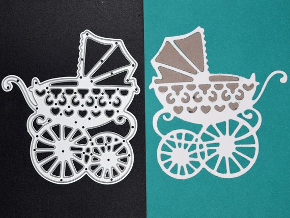 Fustelle Metalliche Per Carrozzina – Stencil Per Goffratura, Scrapbooking E Biglietti Fai Da Te, In Acciaio Al Carbonio, 7,3 X 7 Cm