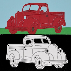 Retro pick-up metalen snijmal, auto, stencil, kaarten maken, scrapbooking, papierkunst, B1