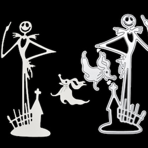 Fustelle in metallo Jack Skellington & Zero, NBC, stencil di Halloween, creazione di biglietti, scrapbooking, album fotografici, lavori di carta I2