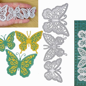 Set di 3 fustelle in metallo con farfalle decorative, creazione di cartoline, scrapbooking, artigianato con la carta I7