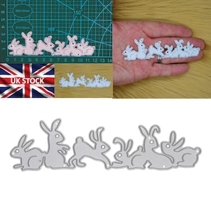 Conigli e lepri di Pasqua, fustella in metallo, creazione di biglietti, scrapbooking, stencil, lavori di carta, J1