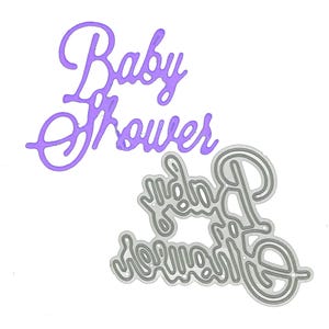 Fustella in metallo "Baby Shower" Sentiments, Stencil, Creazione di biglietti, Artigianato di carta, Scrapbooking, F2