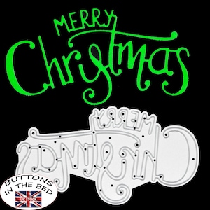 Fustella in metallo con scritta "Buon Natale", creazione di biglietti, scrapbooking, artigianato di carta, C6