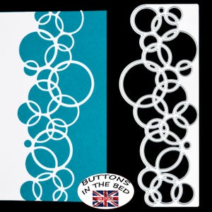 Fustella per bordatura in metallo Bubbles Border, Stencil, Creazione di biglietti, Artigianato, Artigianato di carta, Scrapbooking, Cerchi, E7