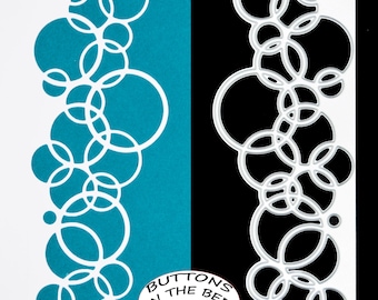 Bubbles Border Edging Metal Cutting Die, Stencil, Card Making, Crafting, Paper Crafts, Scrapbooking, Circles, E7