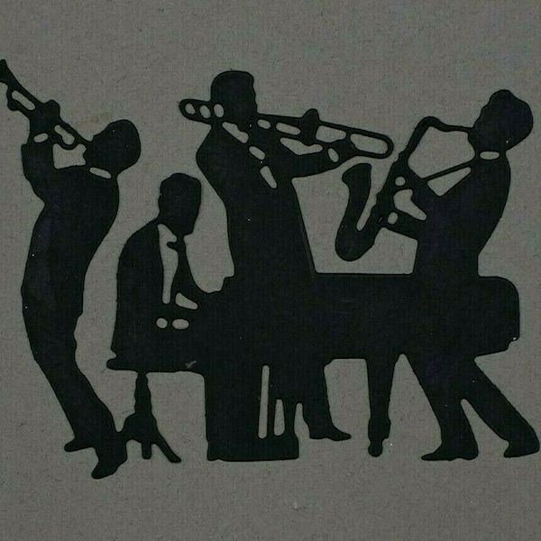 Jazz Swing Band Metal Cutting Die, Piano, Male, Card Making, Paper Crafts, Scrapbooking, A3