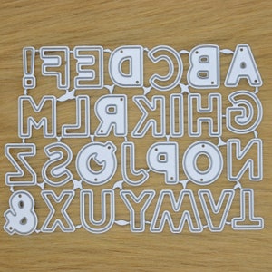 Juego de 28 troqueles de corte de metal con el alfabeto, alfabeto, fabricación de tarjetas, álbumes de recortes, manualidades con papel, tamaño de fuente de 1,7 cm, H5