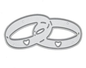 Linked Wedding Rings with Hearts Cutting Die | Romantic Card Making Craft A8
