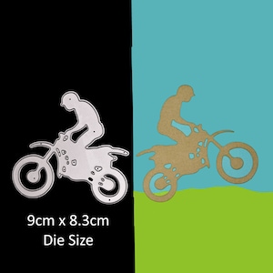 Fustella in metallo per motocross e motociclista, Scrambler, creazione di biglietti, uomo, moto, scrapbooking, lavori di carta G8