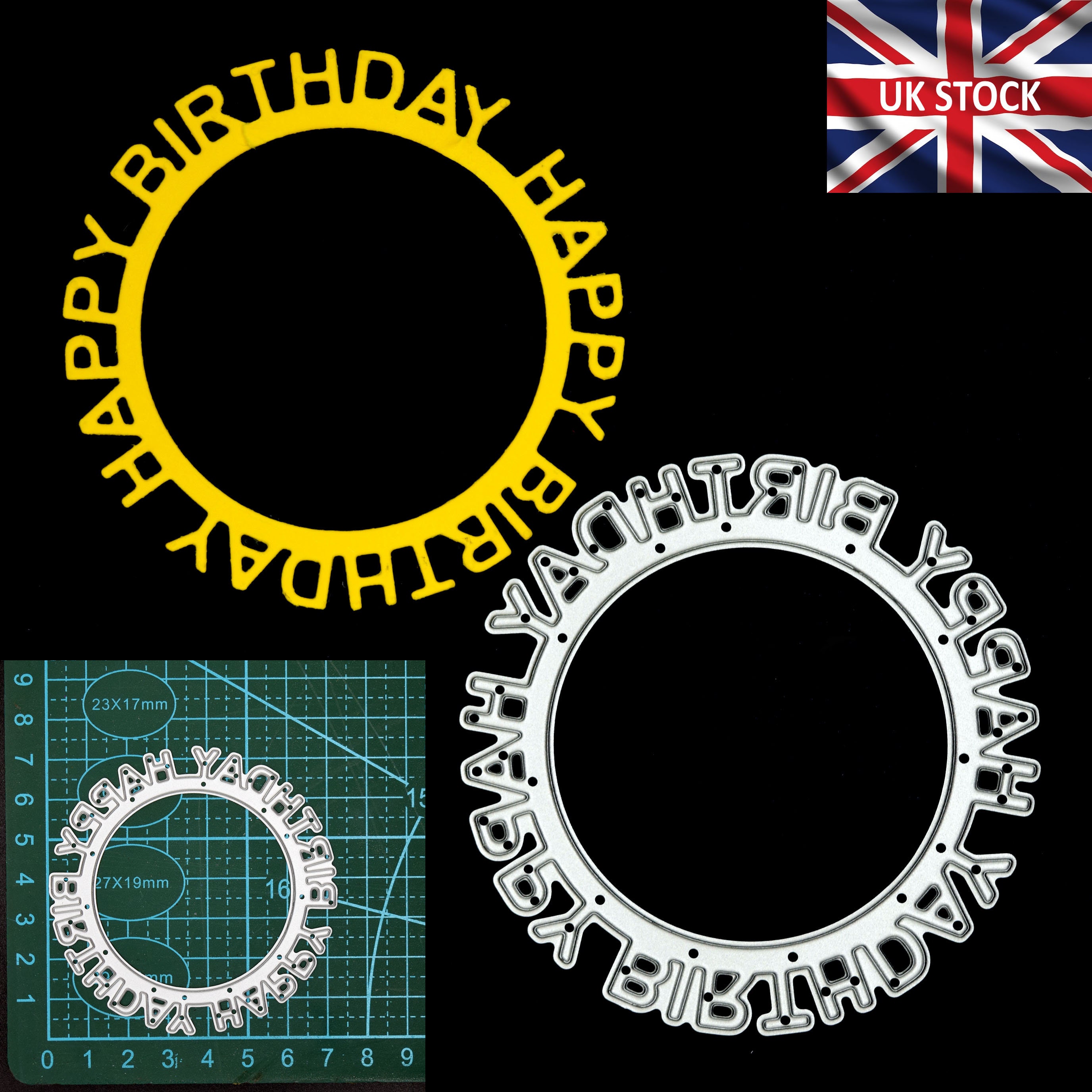 Fustella Metallica Happy Birthday – Per Scrapbooking E Biglietti Fai Da Te – Decorazioni A Forma Di Frase