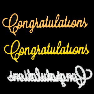 Een 'Gefeliciteerd'-gevoelens metalen snijmal, kaarten maken, knutselen, scrapbooking, E2
