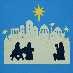 Fustelle in metallo per presepe di Natale, creazione di cartoline, lavori con la carta, scrapbooking C6