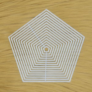 Nido di 15 fustelle in metallo a taglio dritto pentagonale, creazione di biglietti, scrapbooking, album fotografici, stencil, lavori di carta, I6