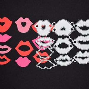 Set van 10 lippen/kusjes metalen stansmessen, stencil, kaarten maken, scrapbooking, papier ambachten C2