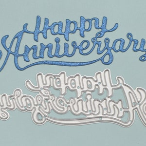 Een elegante 'Gelukkige verjaardag' metalen snijmal, stansvorm voor kaarten maken, knutselen, scrapbooking, DHZ-knutselen, sentimenten A6