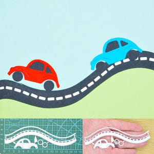 Jeu de matrices de découpe métal voiture et route, pochoir, scrapbooking, fabrication de cartes, travaux manuels en papier, homme, B1