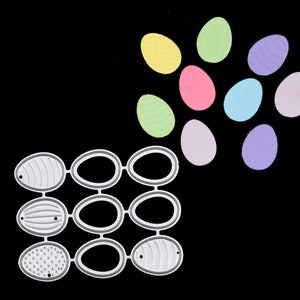 9 troqueles metálicos pequeños de corte de huevos de Pascua, Pascua, plantilla, fabricación de tarjetas, scrapbooking, manualidades con papel J1