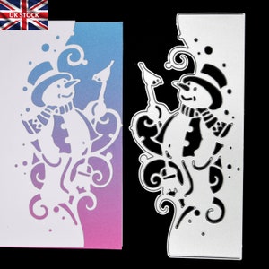 Grote sneeuwpop grensrand metalen snijmatrijs, kerstmatrijs, kaart maken, scrapbooking, papierambachten, stencil I2