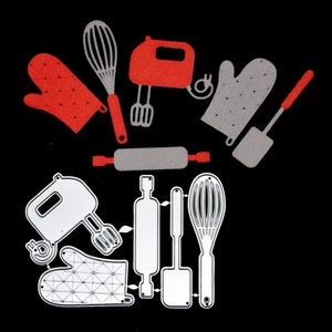 5-teiliges Backen/Kochen Themen-Metallstanzformen-Set, Schablonen Scrapbooking, Papierhandwerk F9