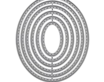 Nesting Stitched Oval Cutting Dies | 6 Piece Layering Card Making Set