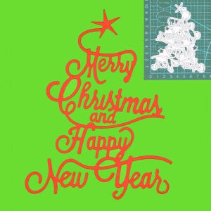 Fustella in metallo con scritta "Buon Natale e Felice Anno Nuovo", creazione di biglietti, artigianato di carta, scrapbooking C6