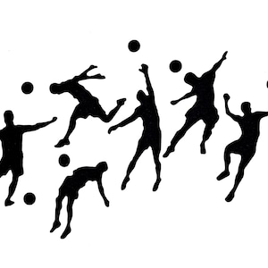 Matrice de découpe métal 6 footballeurs et ballons, joueurs de football, football, fabrication de cartes, travaux manuels en papier, scrapbooking A9