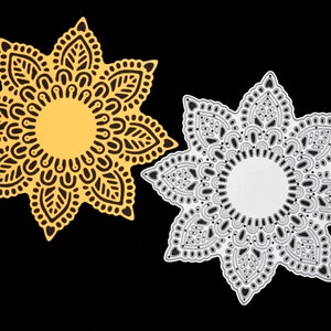 Fustella in metallo per fiori di grandi dimensioni in stile Arti e Mestieri, Stencil, Creazione di cartoline, Artigianato con la carta, C7
