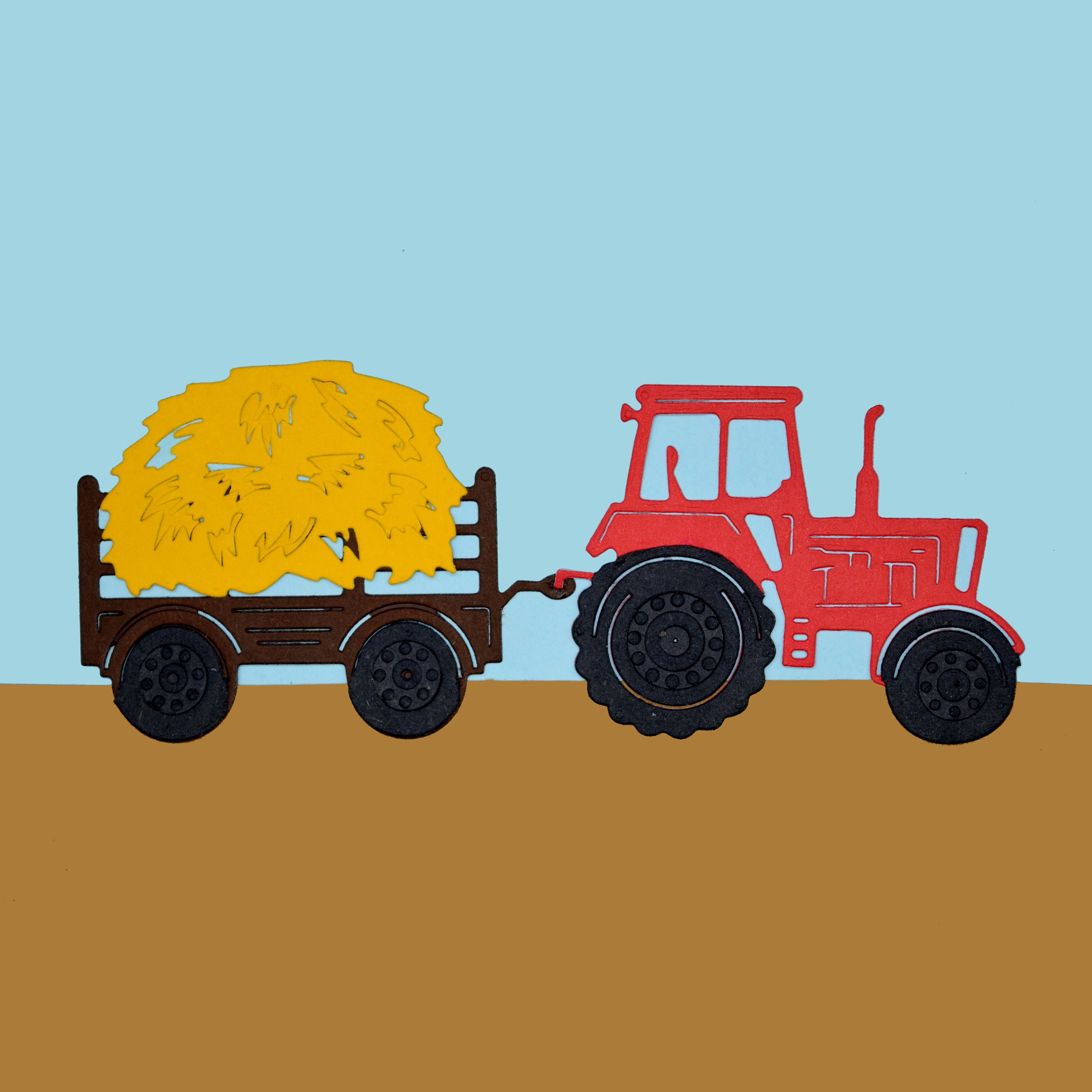 Dessin Tracteur Avec Remorque Facile Tracteur remorque et balle de foin métal coupe Die Set - Etsy Canada