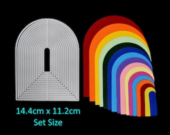 Large Nest of 16 Thin Arch Shaped Metal Cutting Dies, Card Making, Scrapbooking, Photo Albums, Stencils, Paper Crafts I2