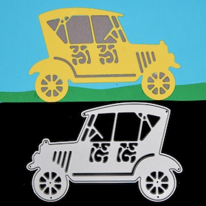 Fustella in metallo per auto in stile retrò vecchio stile Deco, auto, stencil, creazione di cartoline, scrapbooking, artigianato con la carta C9