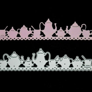 Theekopjes en schotel + meer metalen stansmessenset, stencil, kaarten maken, scrapbooking, papierambachten, fotoalbum E2