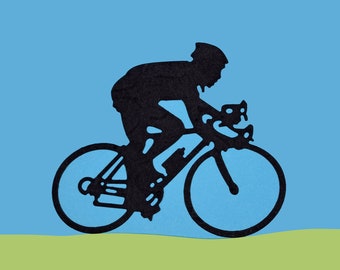 Man Riding Racing Bicycle Metal Cutting Die, Cyclist, Bike, Card Making, Paper Crafts, Stencil, F5
