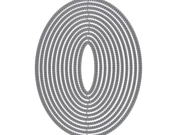 Large Double Stitched Oval Nesting Metal Cutting Dies – Set of 11