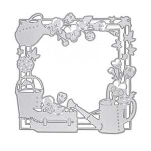 Fustella per metallo con cornice a tema giardinaggio, stencil, creazione di cartoline fustellate, scrapbooking G6