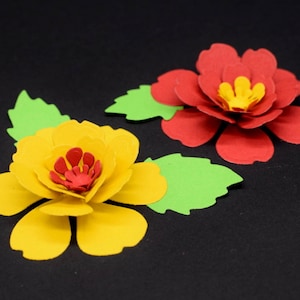 Hochwertige Metall Schneideform Dekorative 3D Blume mit Blättern Kit, Kartenherstellung Scrapbooking B5
