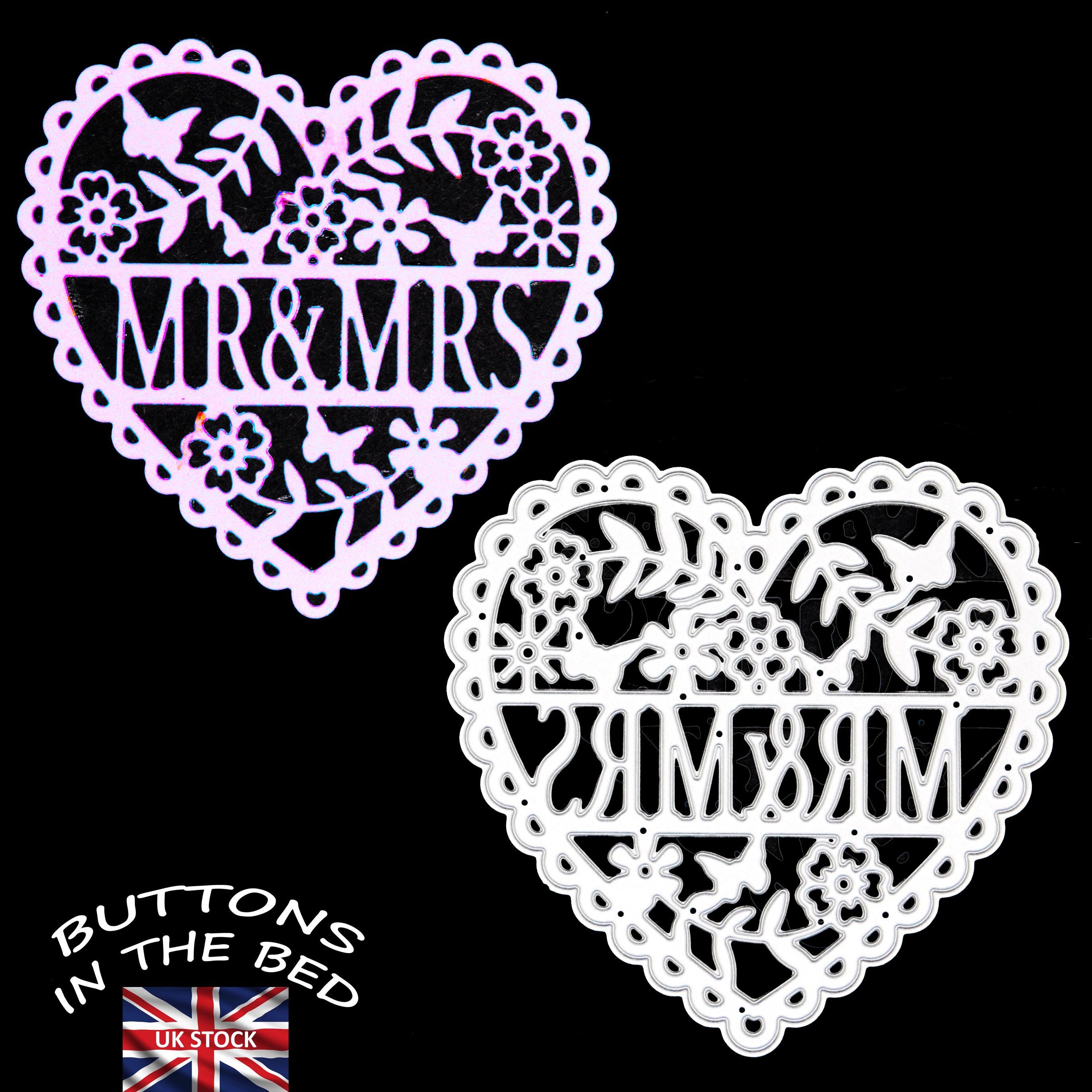 VIVIWI Herz-Stanzform 'Mr. Mrs' - Karbonstahl-Schablone Für Karten & Scrapbooking