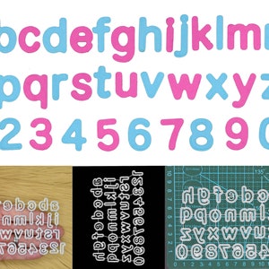 Set di fustelle in metallo, lettere dell’alfabeto minuscolo, numeri e lettere, dimensioni del carattere da 1,5 cm a 2 cm, creazione di cartoline, scrapbooking, creazioni con la carta, D7