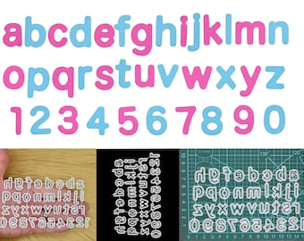 Lowercase Alphabet Letters & Numbers Metal Cutting Dies Set, 1.5cm to 2cm Die Font Size, Card Making, Scrapbooking, Paper Crafts, D7