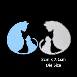 Cat & Kitten Metalen snijmal, stencils, kaarten maken, knutselen, scrapbooking F6