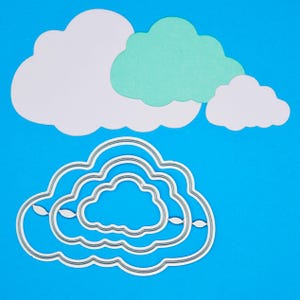 Juego de troqueles de corte de metal con diseño de nubes anidadas / Troqueles de marco de nubes en capas