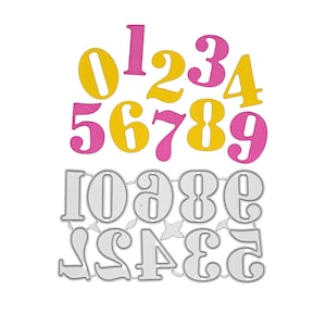Numeri di dimensione carattere da 2,6 cm Fustelle in metallo, Numeri, Creazione di biglietti, Stencil, Scrapbooking, Artigianato con la carta D3