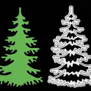 Kerstboom met reliëfeffect Metalen snijmal, stencil, kaarten maken, scrapbooking, papierkunst, I8