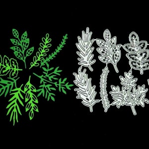 8 troqueles de corte de metal de hojas, hojas, vegetación, plantillas, tarjetas, scrapbooking, manualidades con papel C3