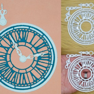 Grote klok en wijzers set metalen stansmessen, steampunk, kaarten maken, scrapbooking, papierkunst, stencil I8