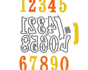 Decorative Numbers & Banner Metal Cutting Dies – Set of 11